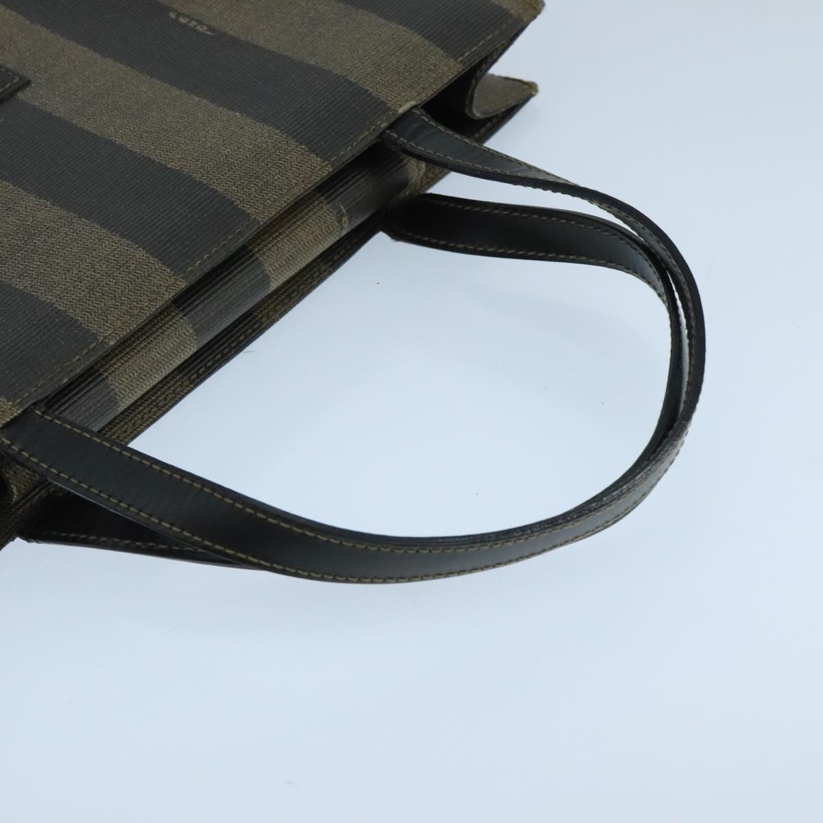 Fendi Pequin Brown Canvas Handbag (Pre-Owned)