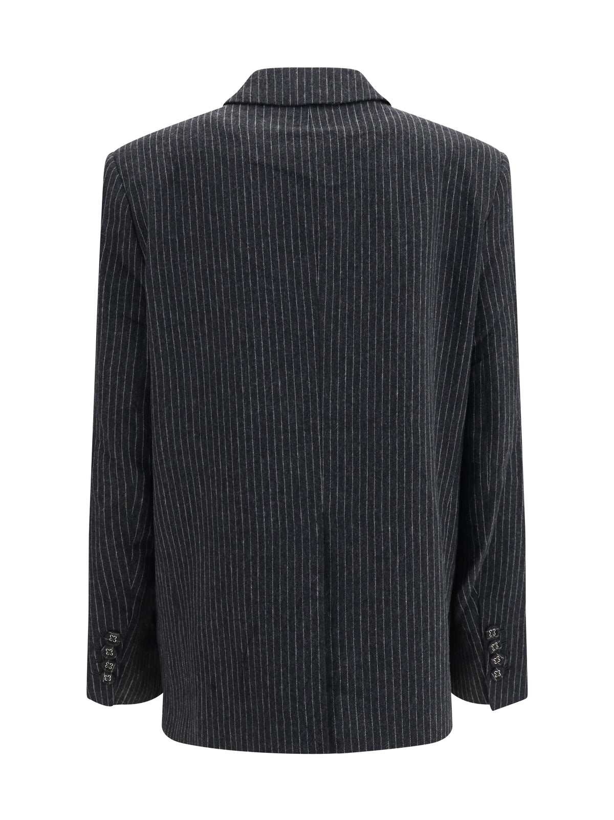 Ganni Women Pinstripe Wool Blazer