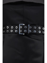 Ganni Women Short Satin Dress With A Full Skirt