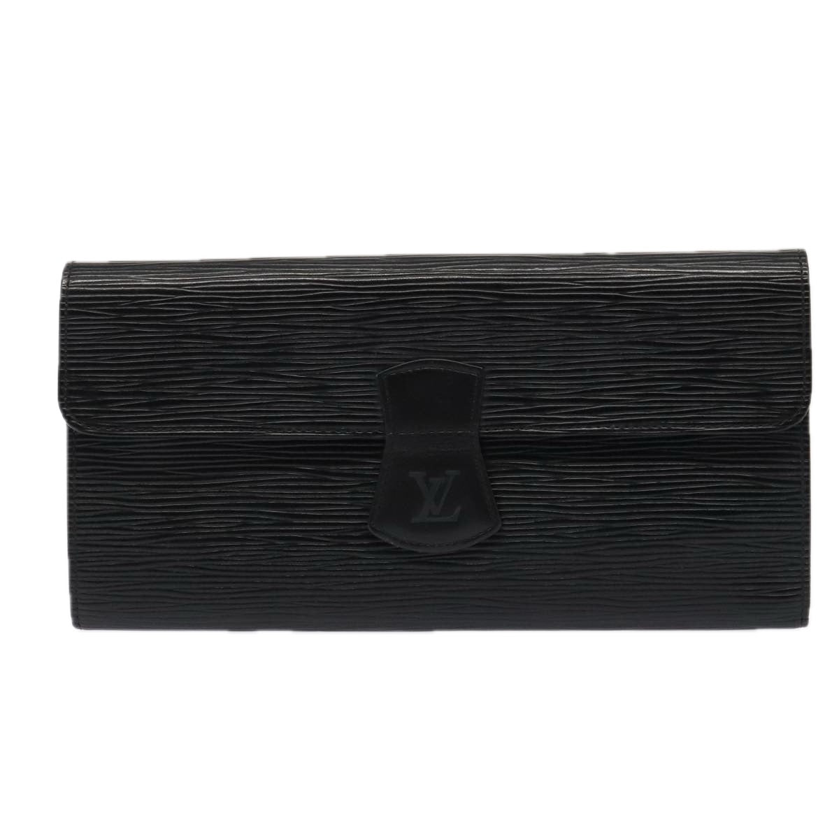 Louis Vuitton Rouleau Black Leather Clutch Bag (Authentic Pre-Loved)