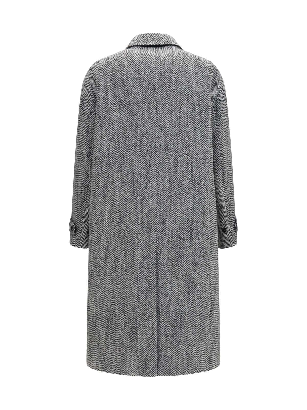 DOLCE & GABBANA Dolce & Gabbana Men Chevron Wool-Blend Single-Breasted Coat