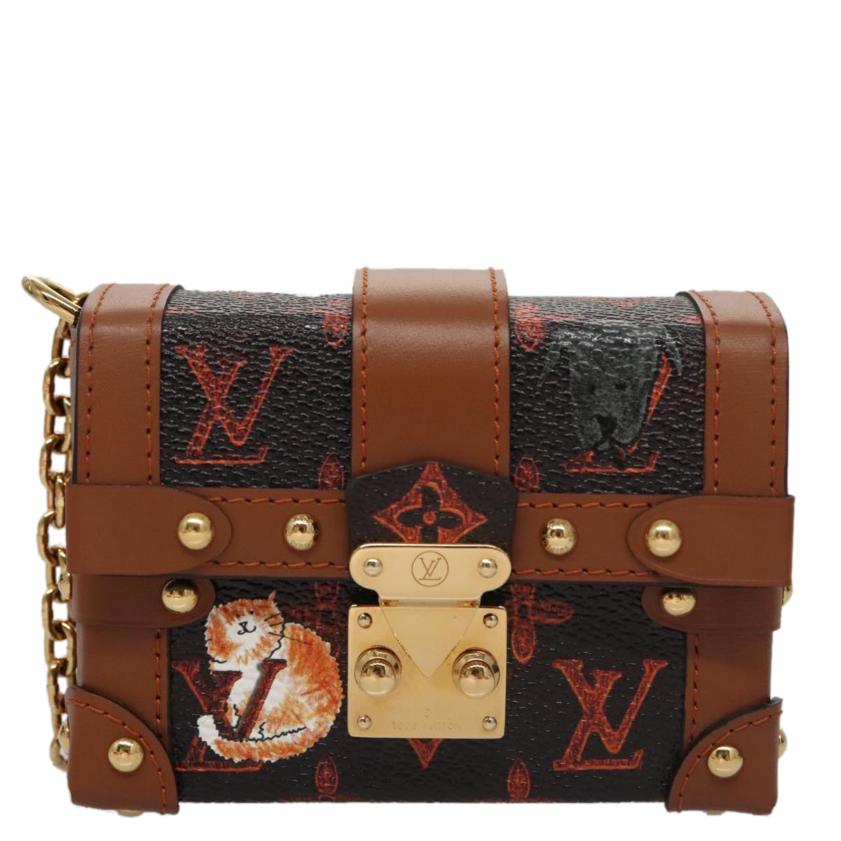 Louis Vuitton Trunk Brown Canvas Clutch Bag (Pre-Owned)