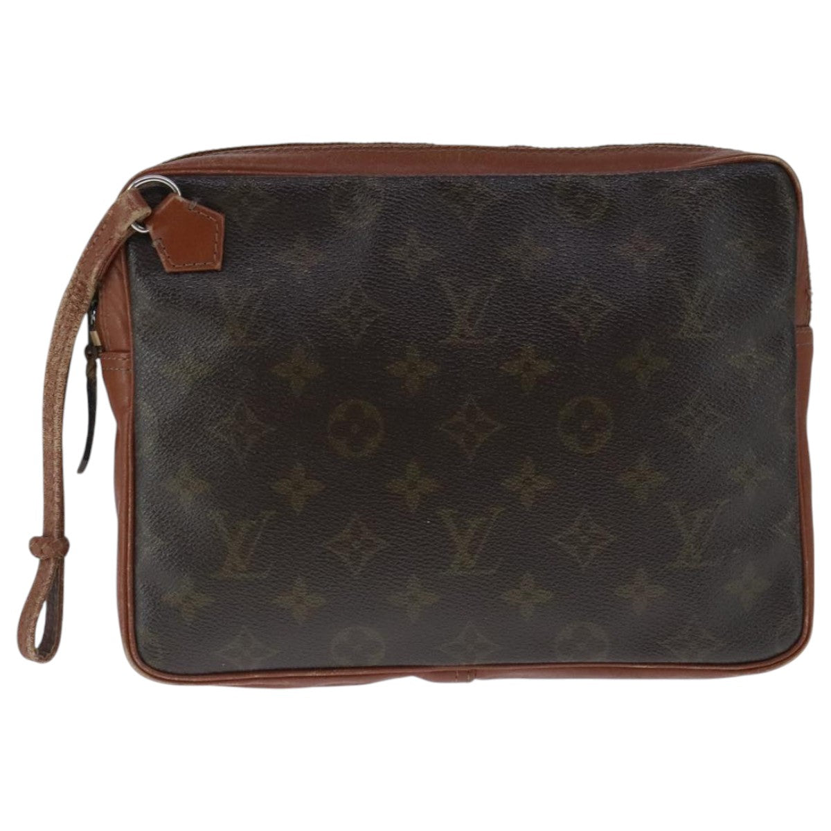 Louis Vuitton Marly Dragonne Brown Canvas Clutch Bag (Pre-Owned)