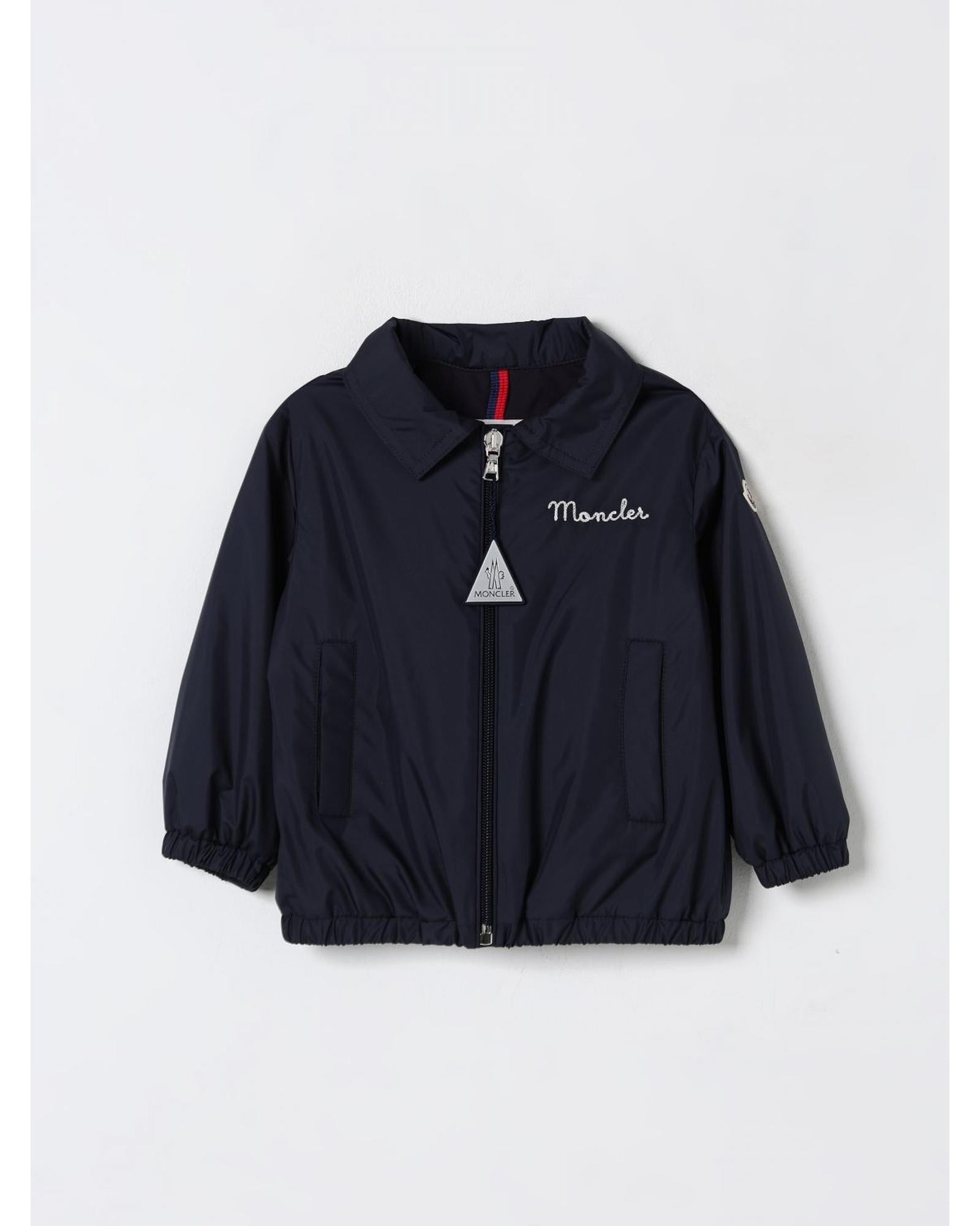 Moncler Kids Lightweight Collared Jacket Blue