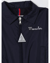 Moncler Kids Lightweight Collared Jacket Blue