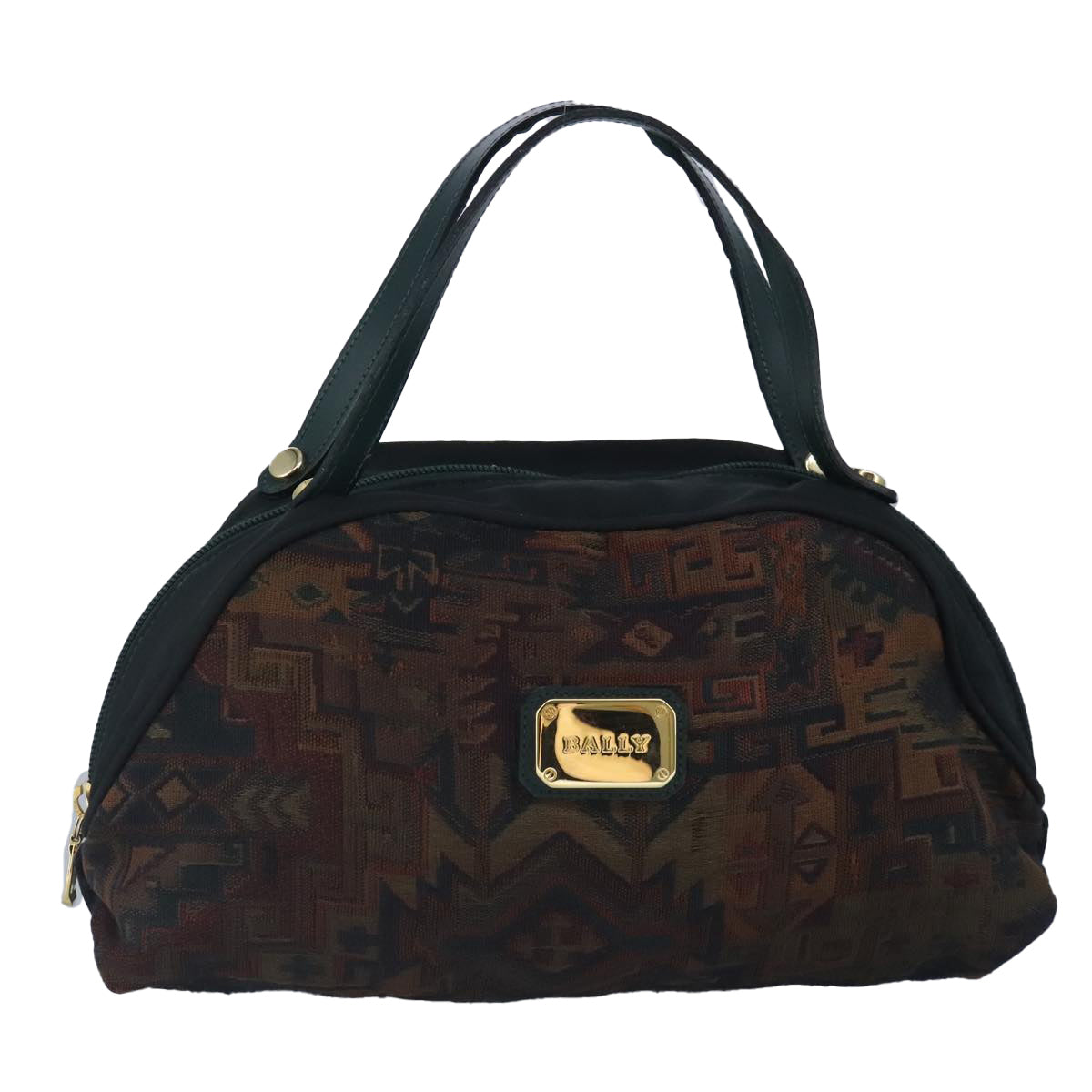 Bally Brown Canvas Handbag (Pre-Owned)
