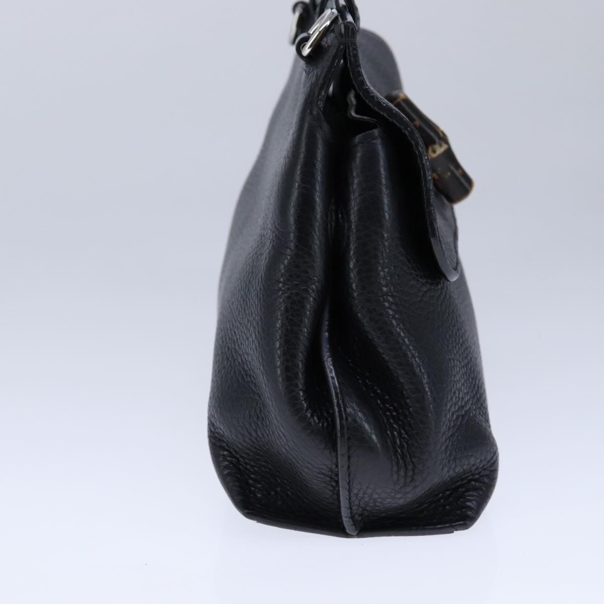 Gucci Bamboo Black Leather Handbag (Pre-Owned)