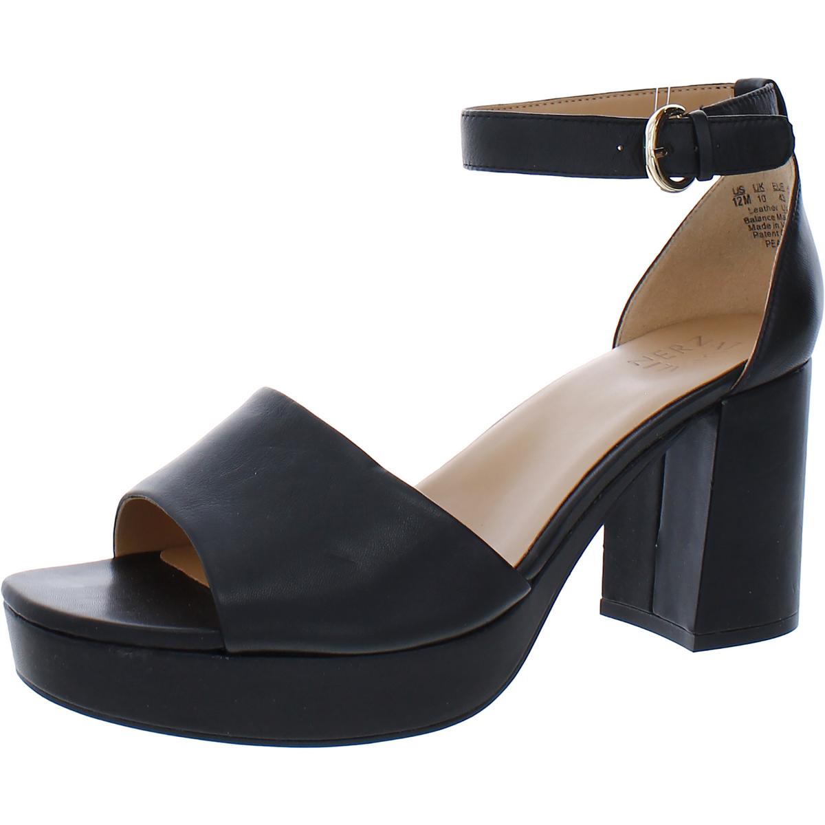 Pearlyn Womens Buckle Heels Black Leather