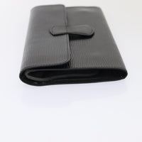 Louis Vuitton Rouleau Black Leather Clutch Bag (Authentic Pre-Loved)