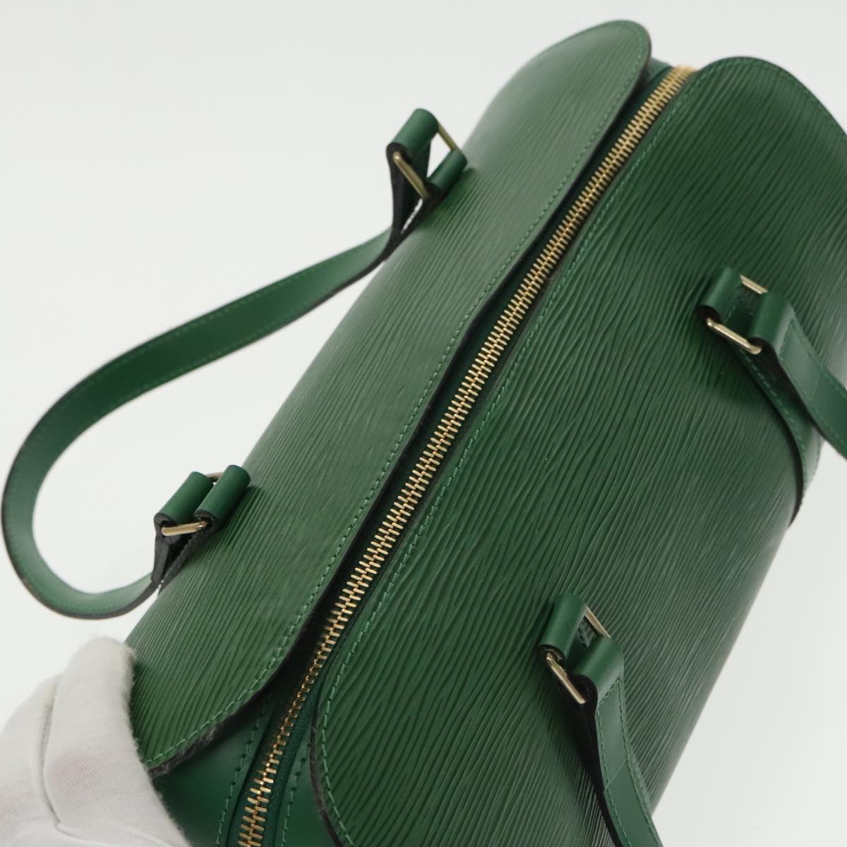Louis Vuitton Soufflot Green Leather Handbag (Pre-Owned)