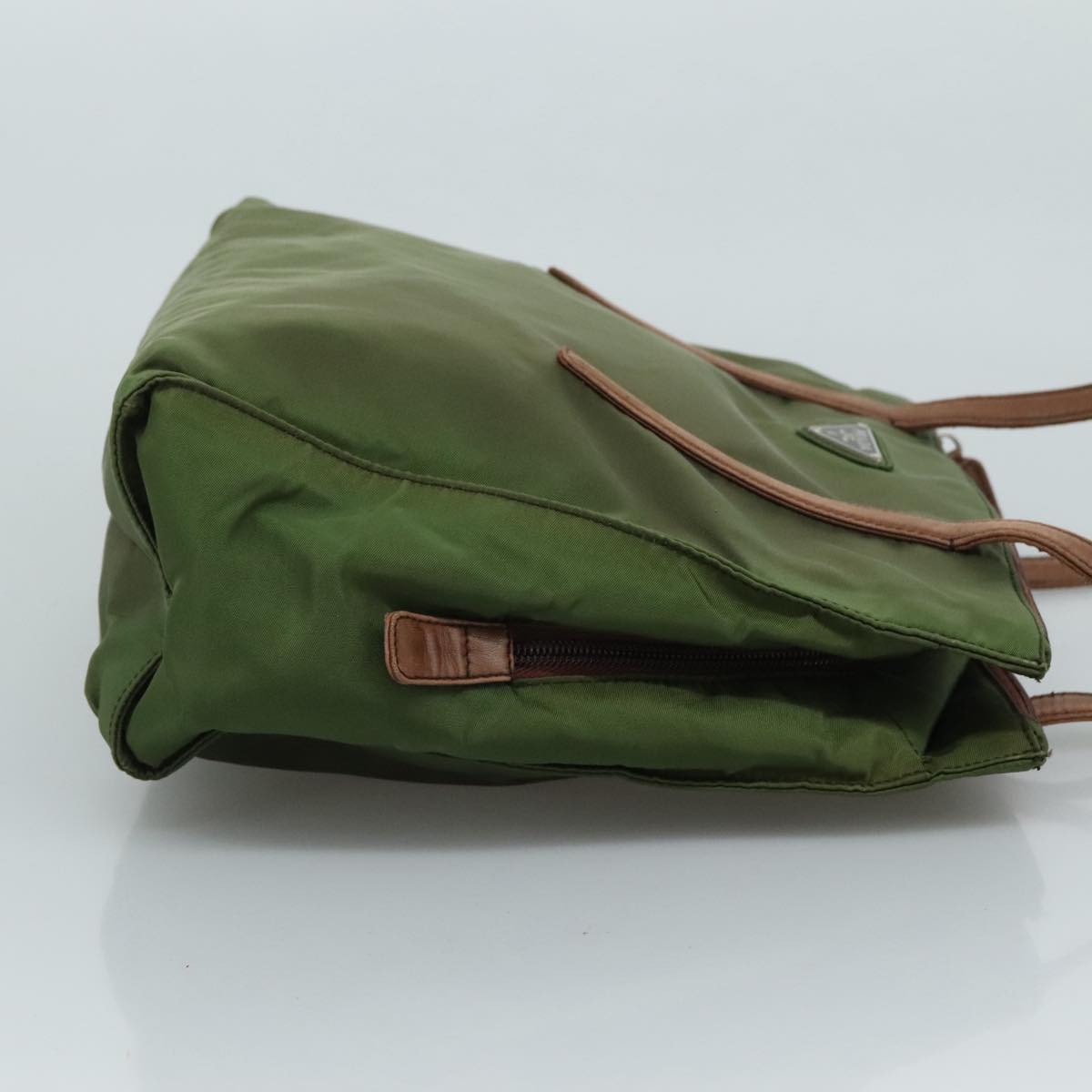 Prada Re-Nylon Khaki Synthetic Shoulder Bag (Pre-Owned)