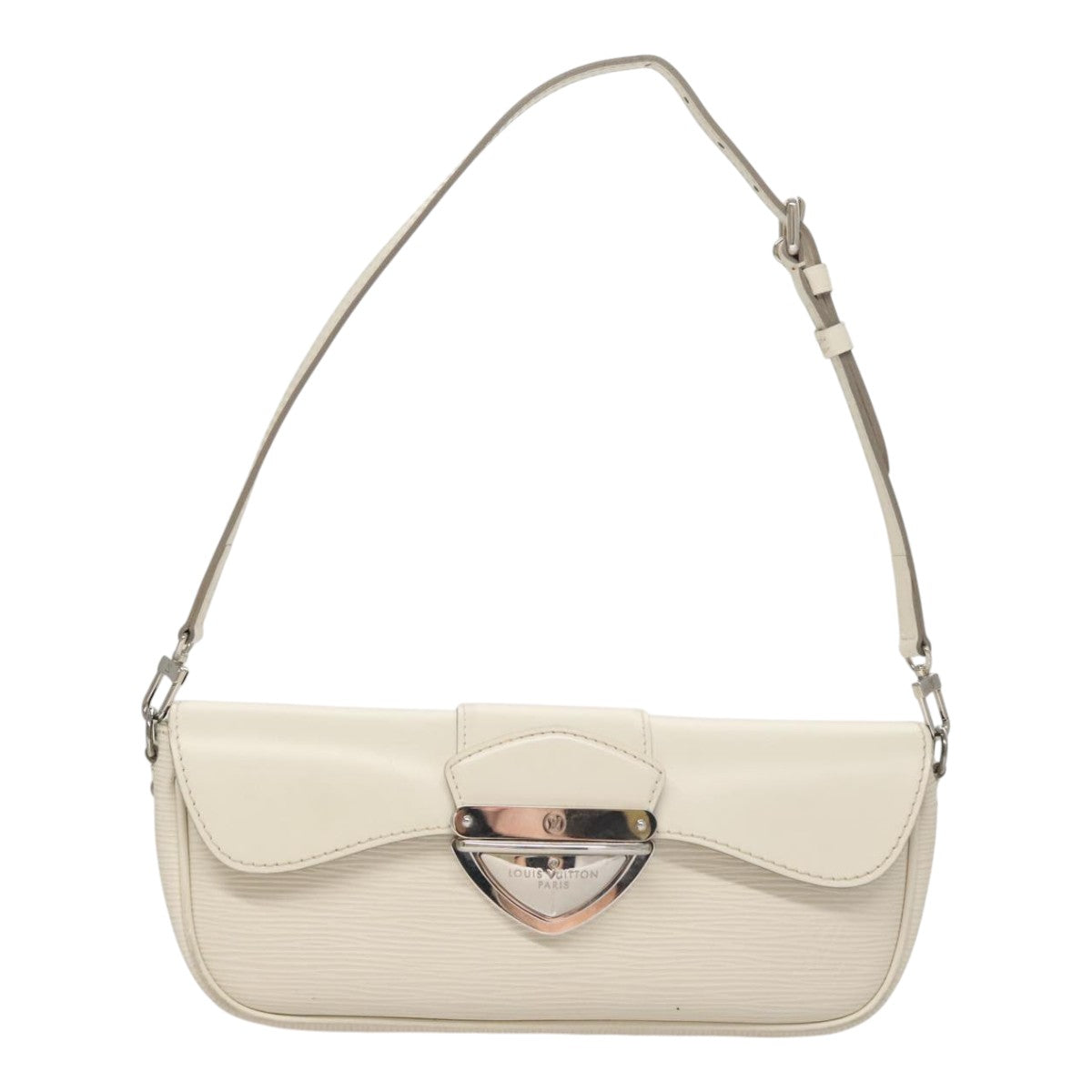 Louis Vuitton Montaigne White Leather Shoulder Bag (Pre-Owned)