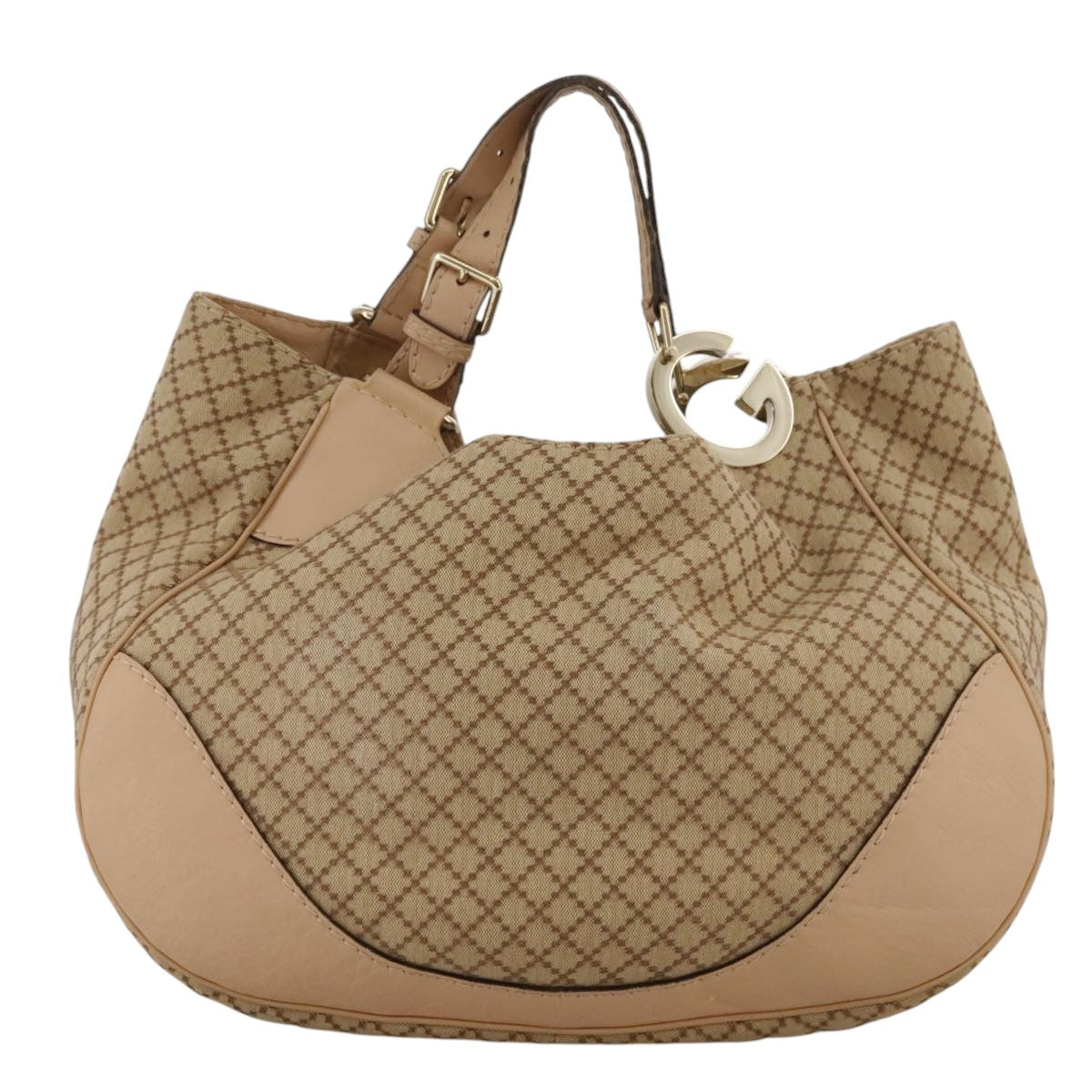 Gucci Charlotte Beige Canvas Shoulder Bag (Pre-Owned)