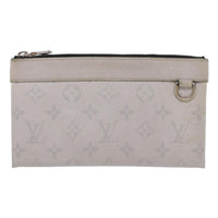 Louis Vuitton Discovery Pochette Monogram Taigarama Gray Leather Clutche & Pouche Bag (Authentic Pre-Loved)