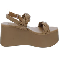Womens Patent Flatform Ankle Strap