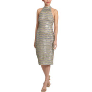 Womens Sequined Halter Cocktail and Party Dress