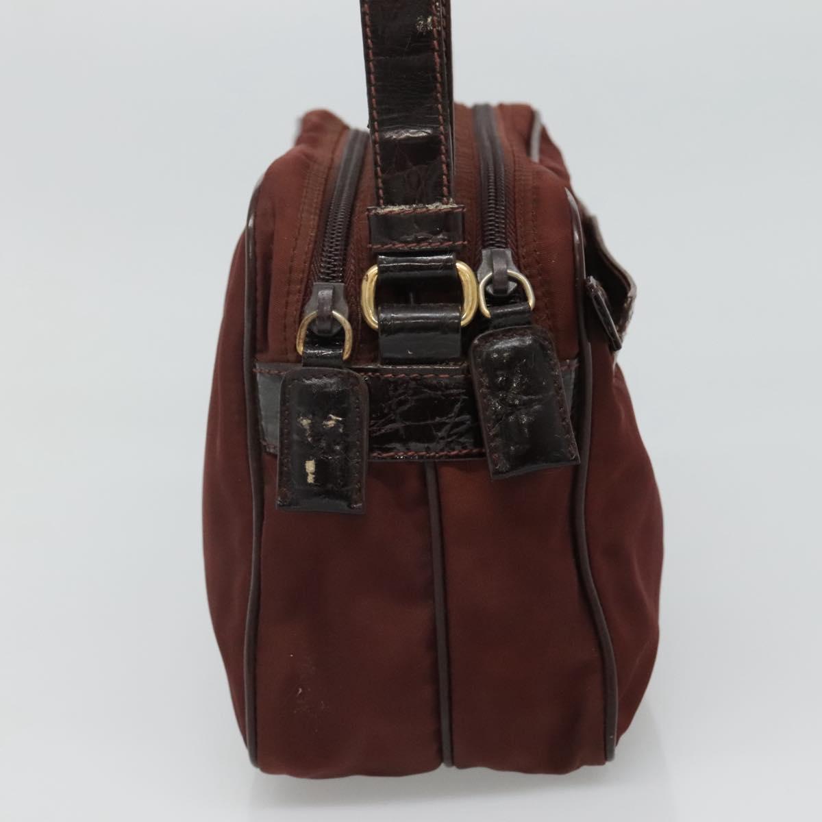 Prada Re-Nylon Burgundy Synthetic Shoulder Bag (Pre-Owned)