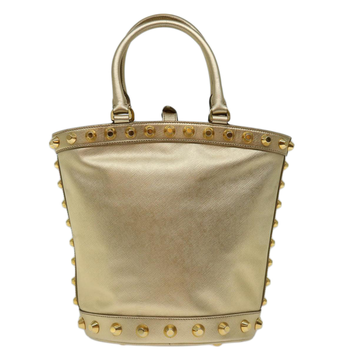 Prada Saffiano Gold Leather Handbag (Authentic Pre-Loved)