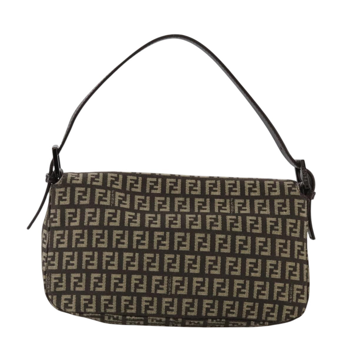 Fendi Zucchino Brown Canvas Shoulder Bag (Pre-Owned)