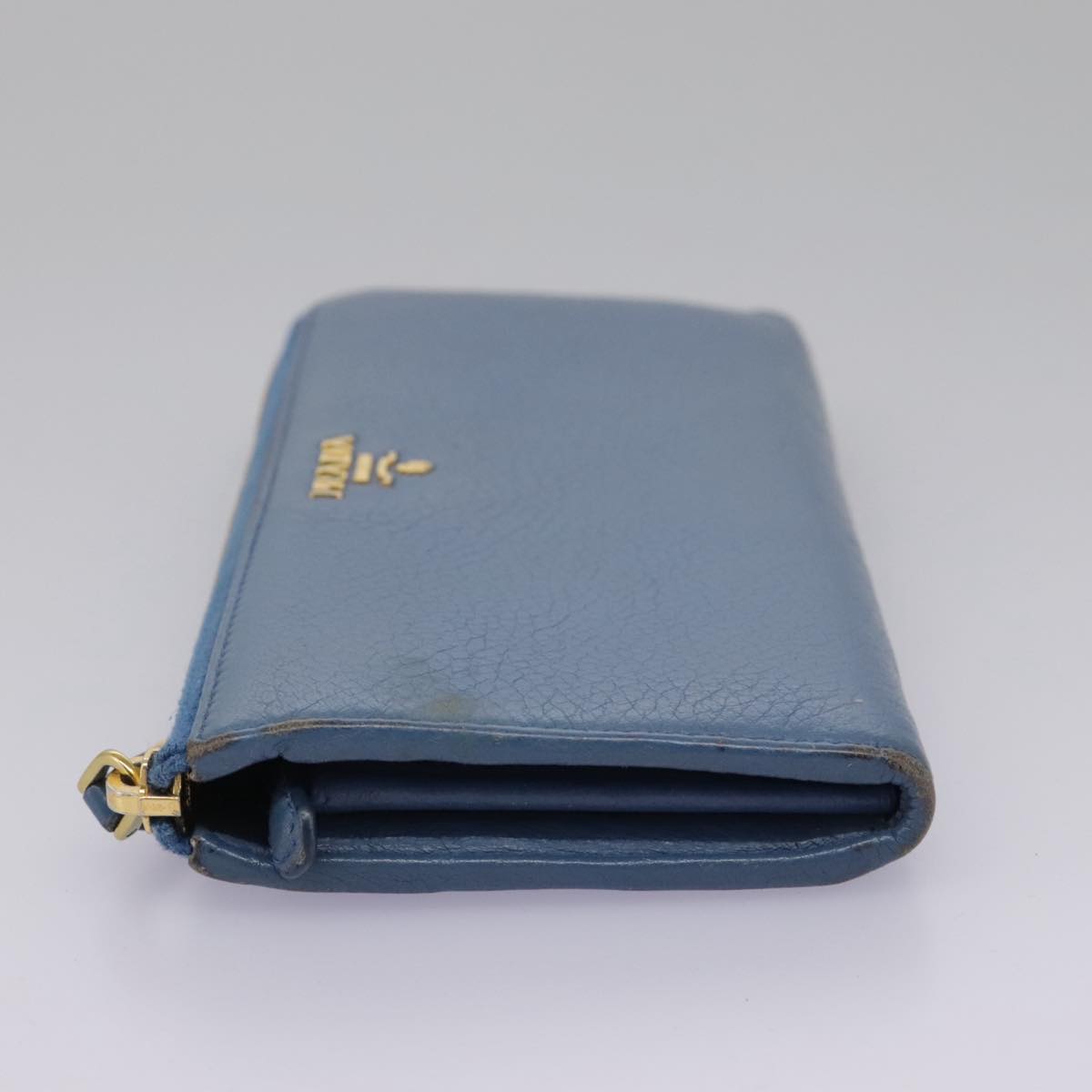 Prada Saffiano Blue Leather Wallet (Pre-Owned)