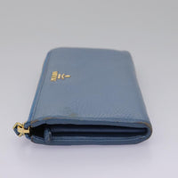Prada Saffiano Blue Leather Wallet (Pre-Owned)