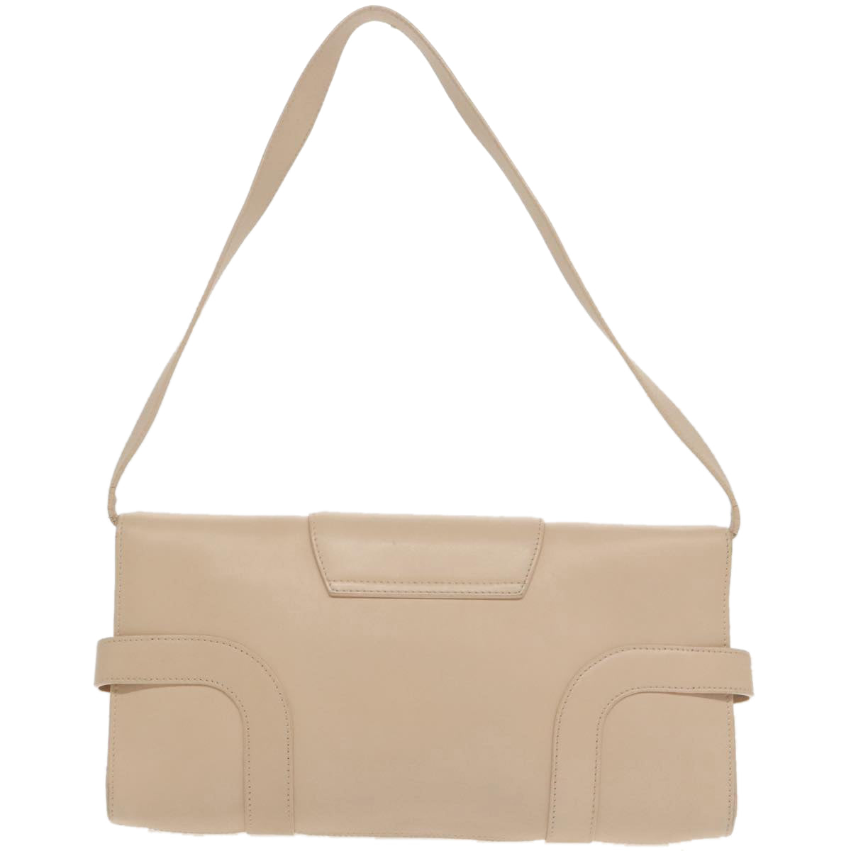 Salvatore Ferragamo Gancini Beige Leather Shoulder Bag (Pre-Owned)