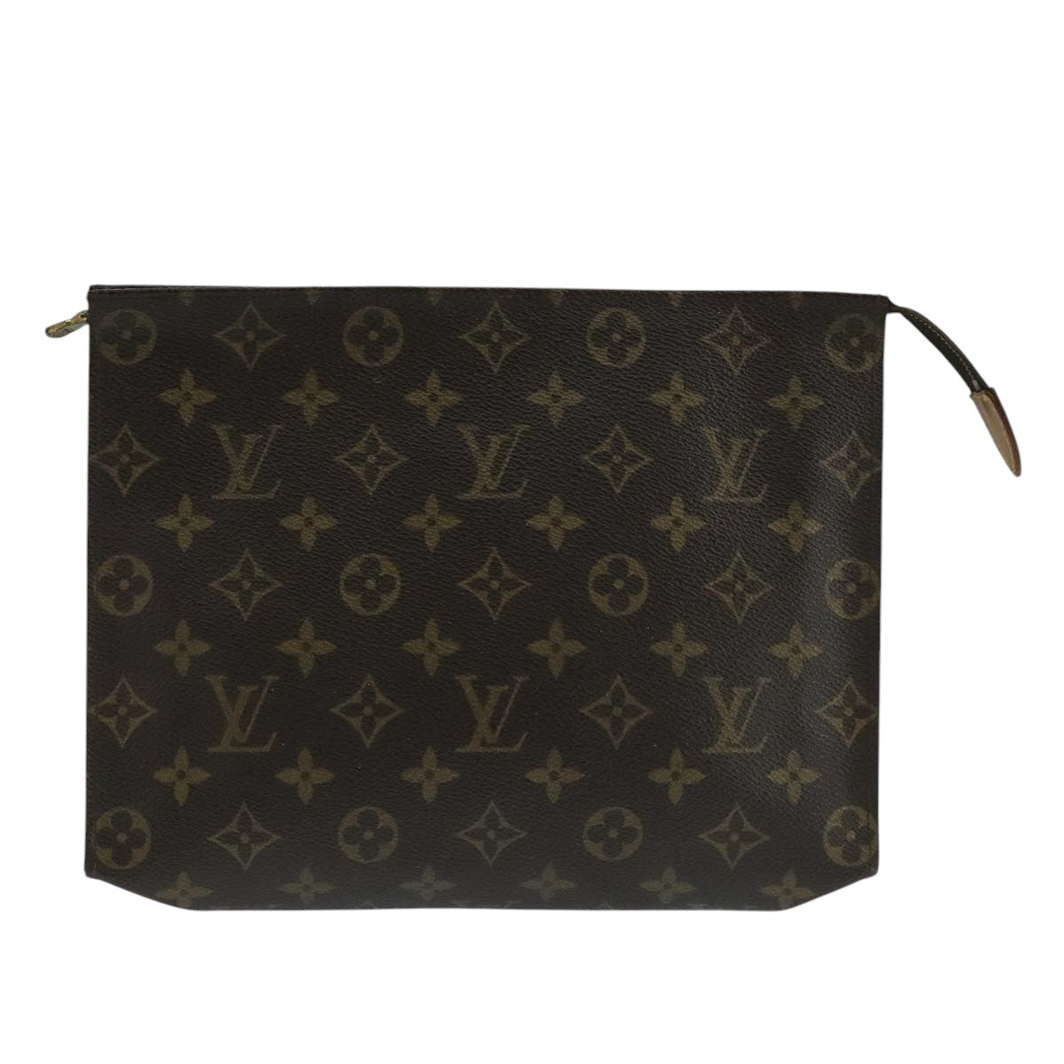 Louis Vuitton Poche Toilette Brown Canvas Clutch Bag (Pre-Owned)