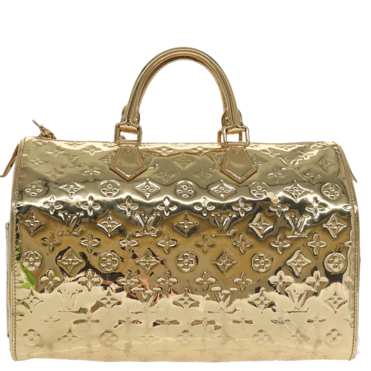 Louis Vuitton Speedy 35 Gold Patent Leather Handbag (Pre-Owned)