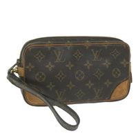 Louis Vuitton Marly Dragonne Brown Canvas Clutch Bag (Pre-Owned) OS Brown