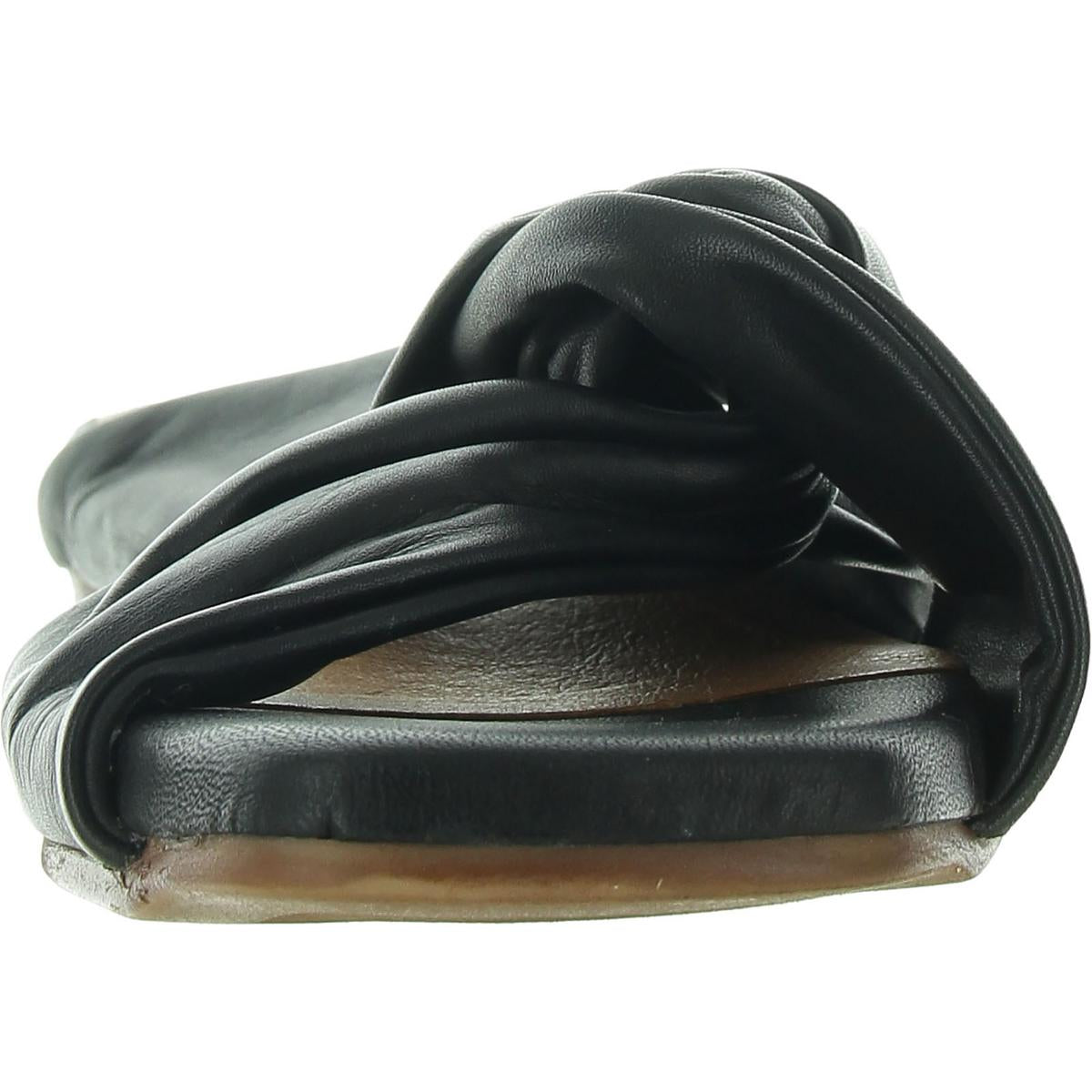 Paparazzi Womens Cushioned Footbed Leather Slide Sandals