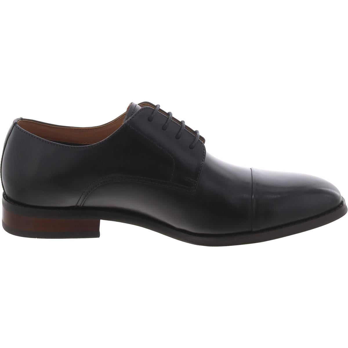 Plot Mens Leather Lace-Up Derby Shoes