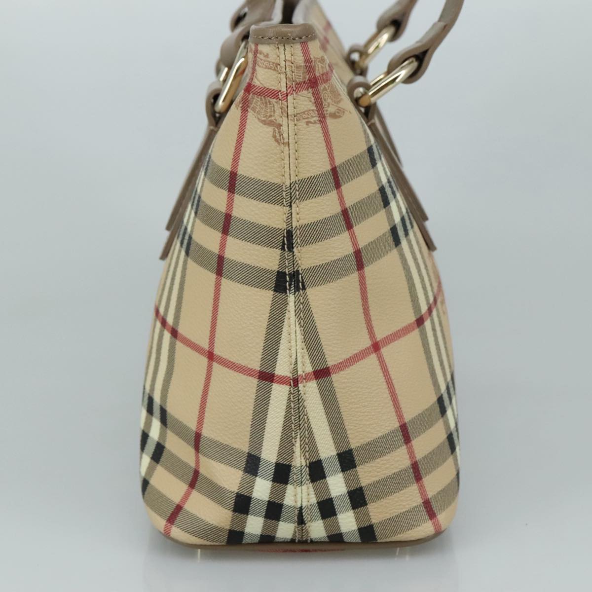 Burberry Nova Check Beige Canvas Tote Bag (Pre-Owned)