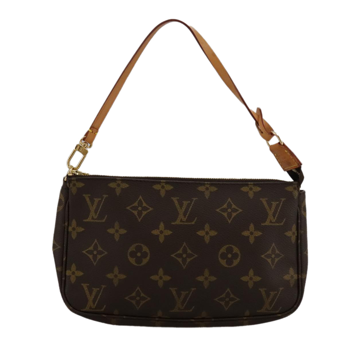 Louis Vuitton Pochette Accessoire Brown Canvas Clutch Bag (Pre-Owned)