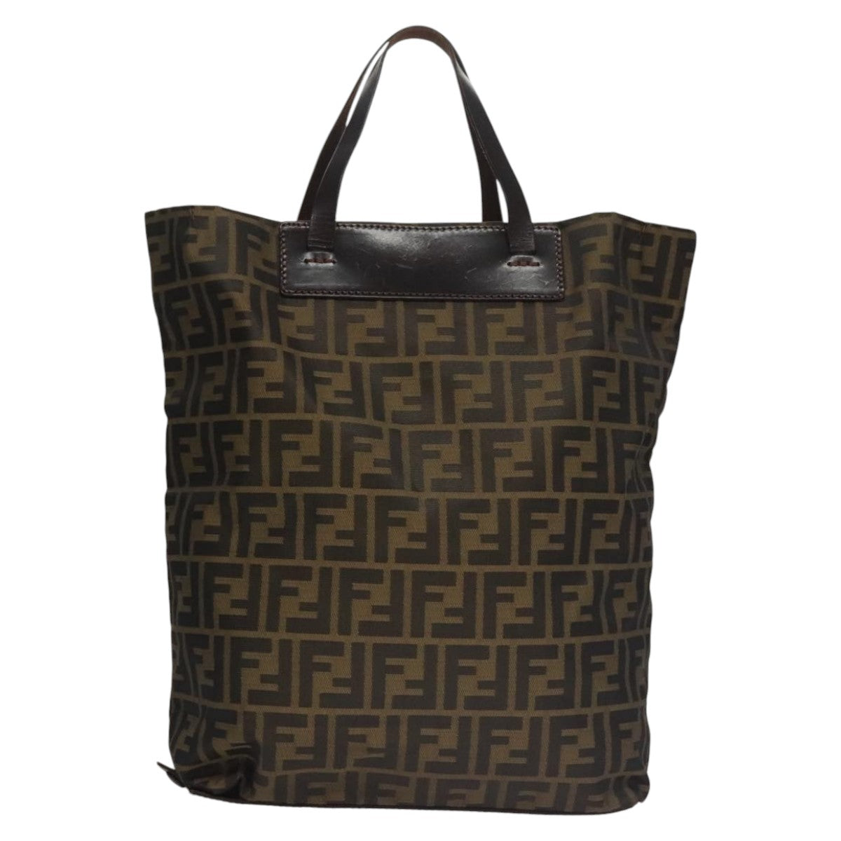 Fendi Zucca Brown Canvas Handbag (Pre-Owned)