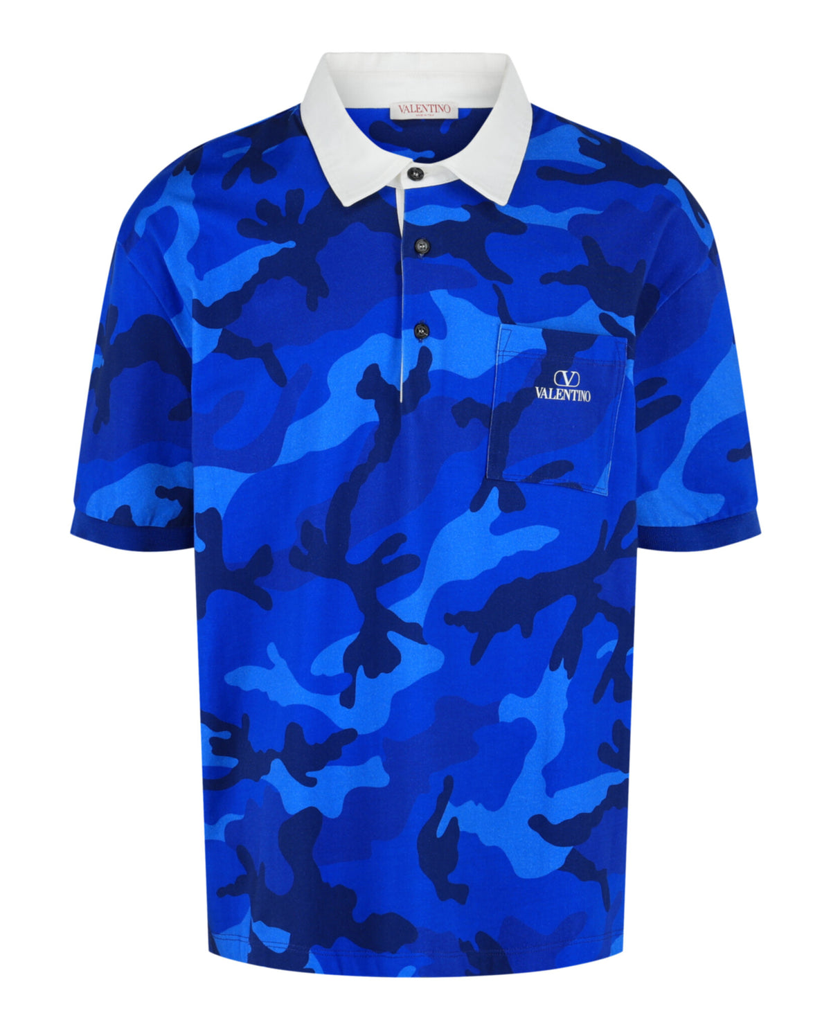 Valentino Valentino Mens Camouflage Print Polo Shirt