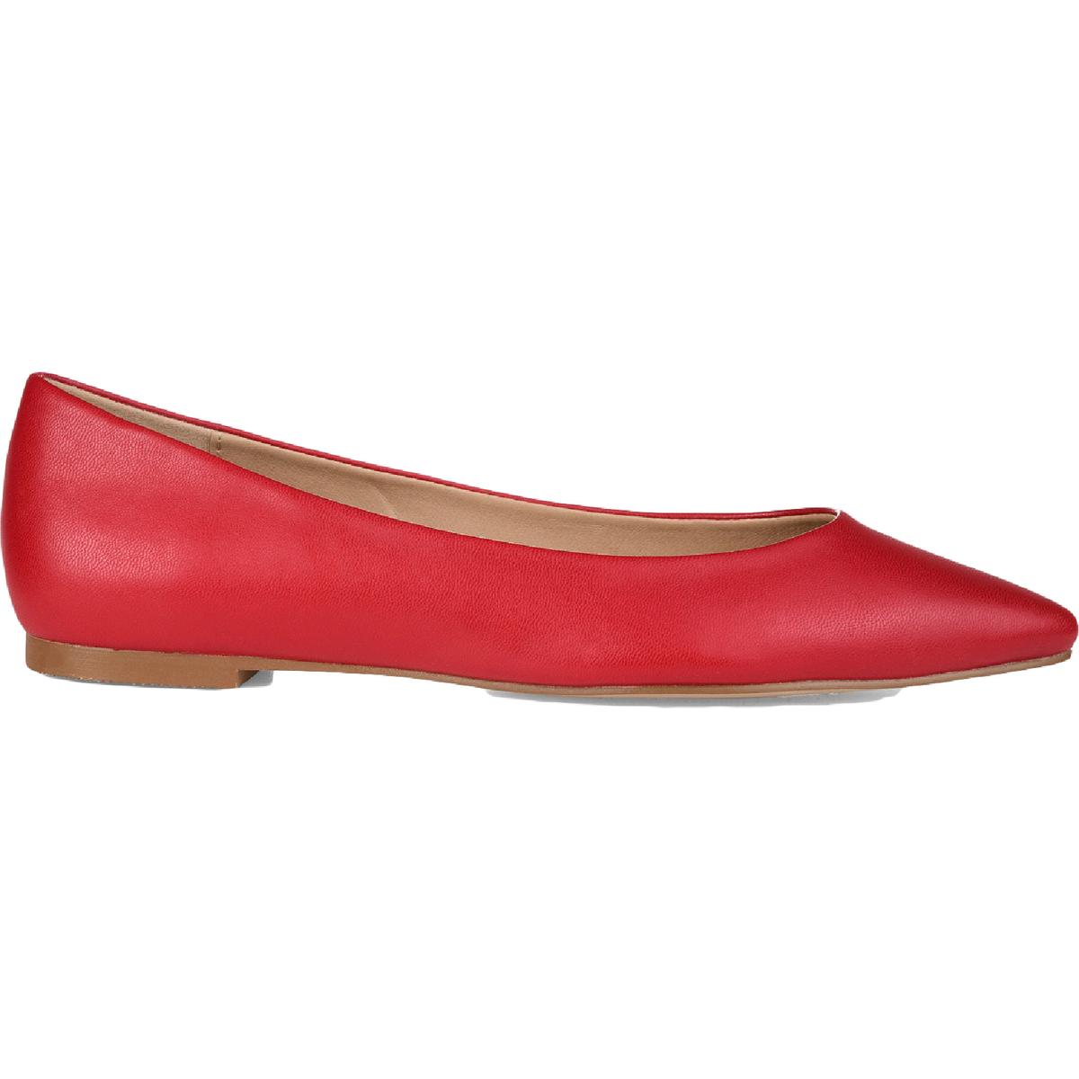 Moana Womens Faux Leather Slip On Flats