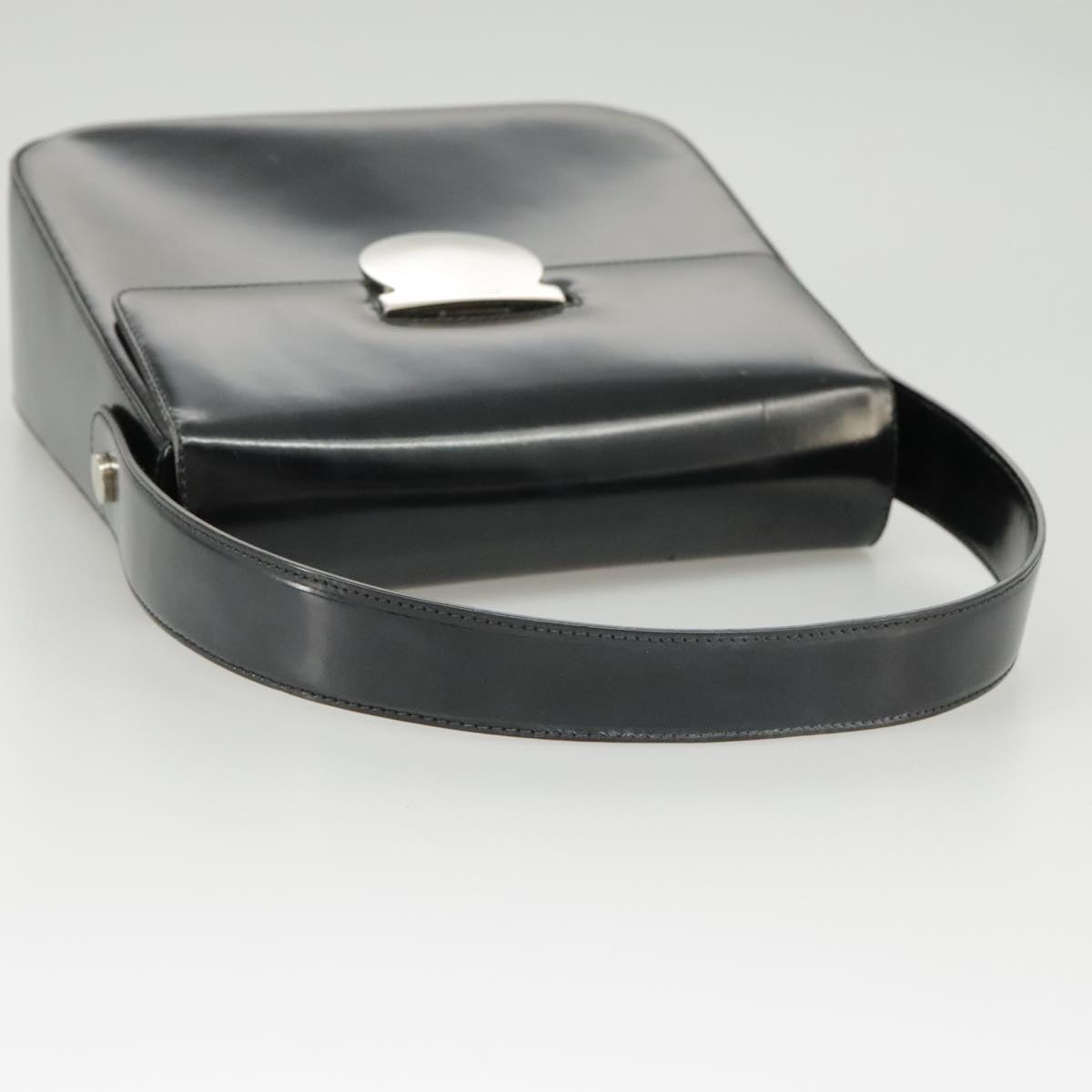 Salvatore Ferragamo Gancini Black Leather Handbag (Pre-Owned)