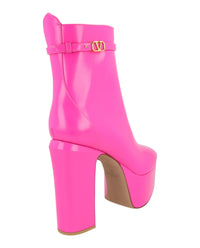 Valentino Valentino Womens Tan-Go Platform Leather Boots