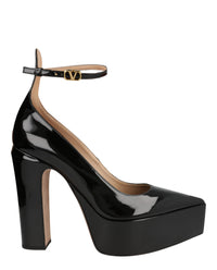 Valentino Valentino Womens Tan-Go Patent Leather Platform Pumps