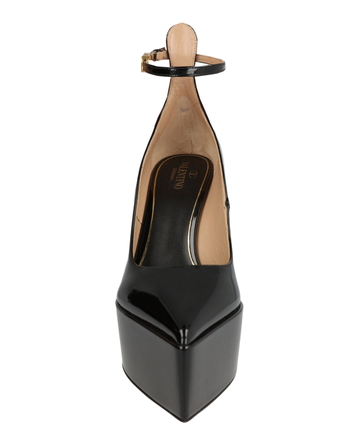Valentino Valentino Womens Tan-Go Patent Leather Platform Pumps