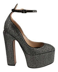 Valentino Valentino Womens Tan-Go Crystal Embellished Platform Pumps