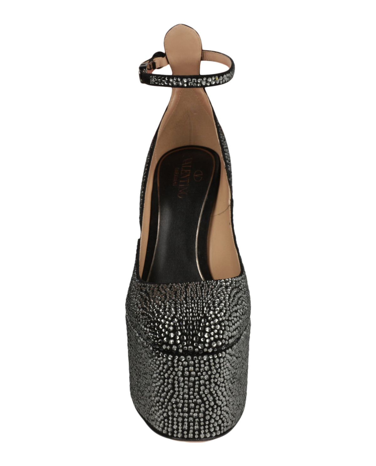 Valentino Valentino Womens Tan-Go Crystal Embellished Platform Pumps