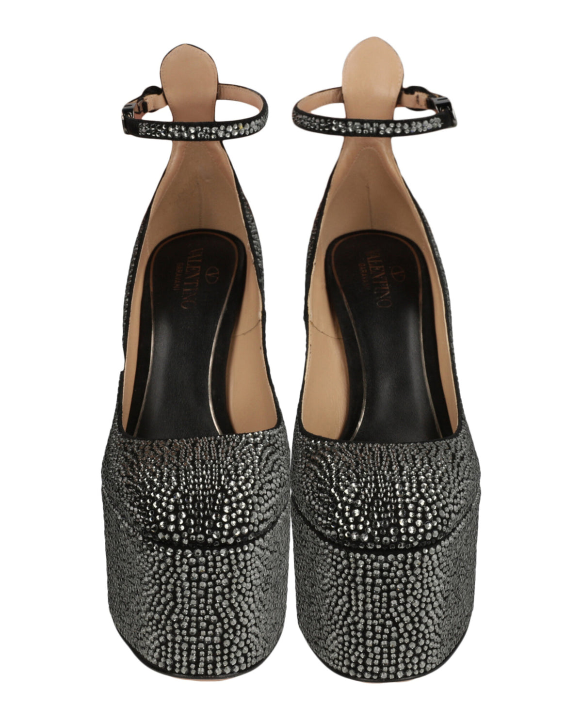 Valentino Valentino Womens Tan-Go Crystal Embellished Platform Pumps