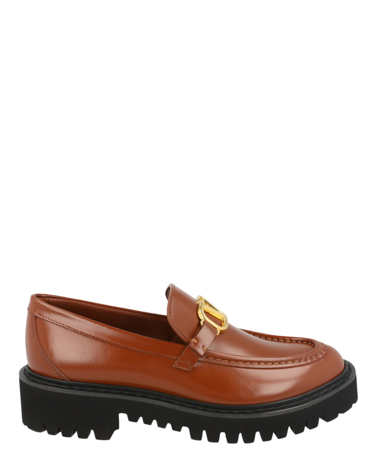 Valentino Valentino Womens VLogo Signature Glossed-Leather Loafers