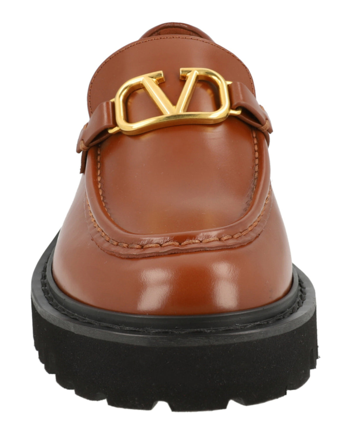 Valentino Valentino Womens VLogo Signature Glossed-Leather Loafers