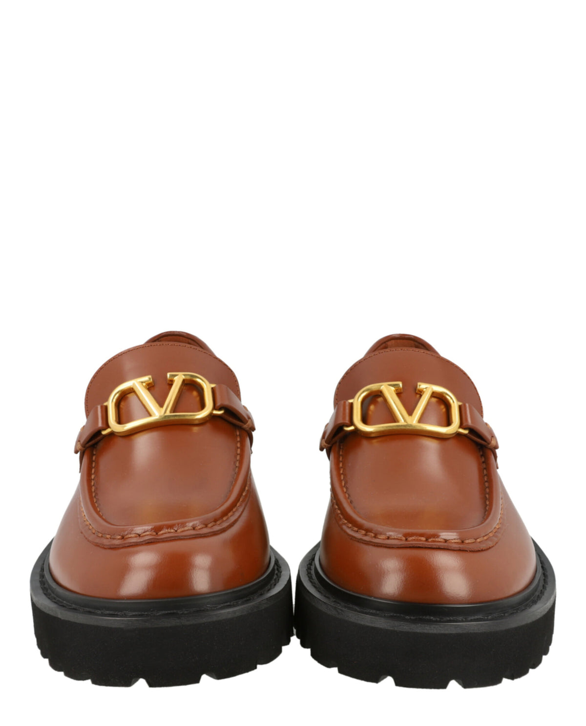 Valentino Valentino Womens VLogo Signature Glossed-Leather Loafers