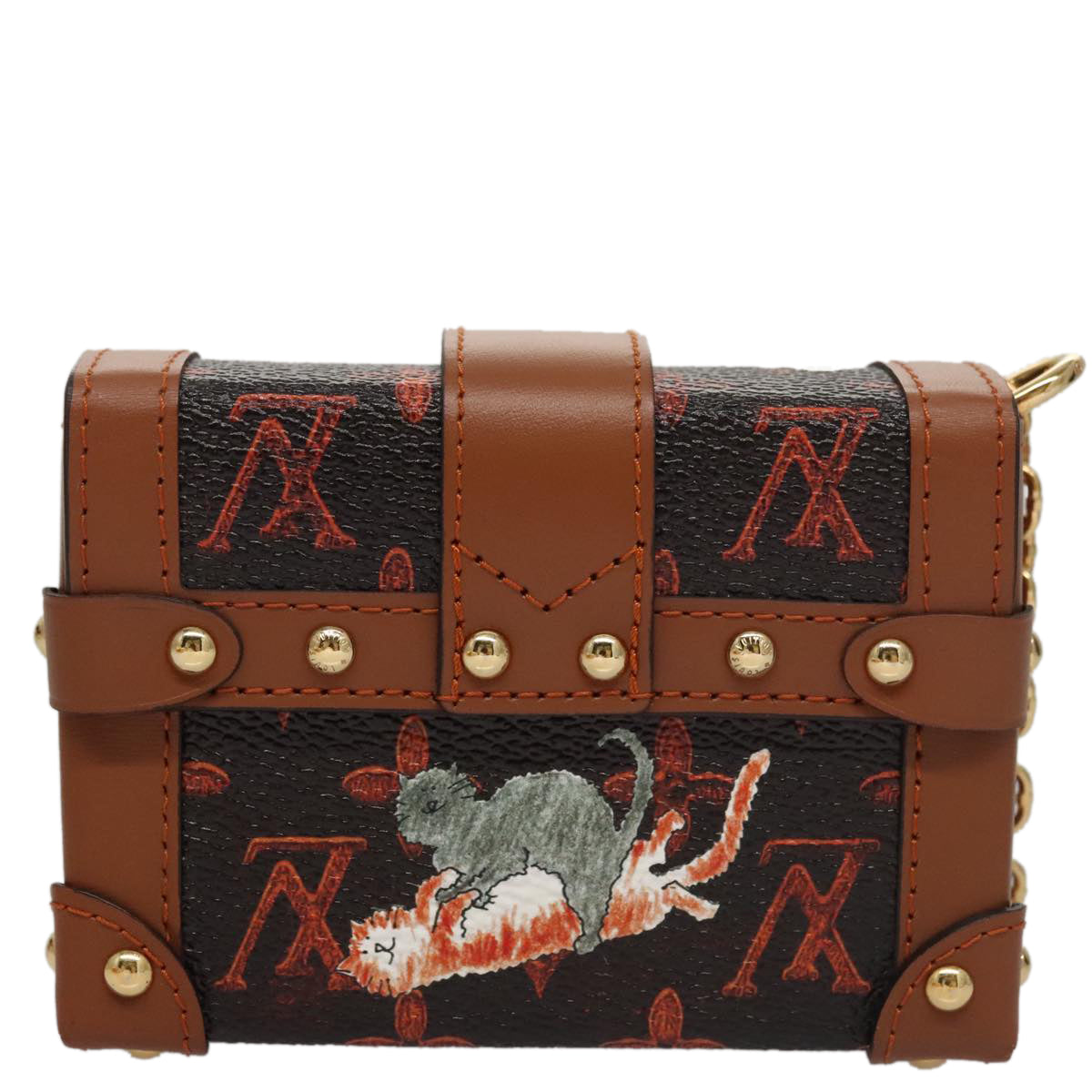 Louis Vuitton Trunk Brown Canvas Clutch Bag (Pre-Owned)