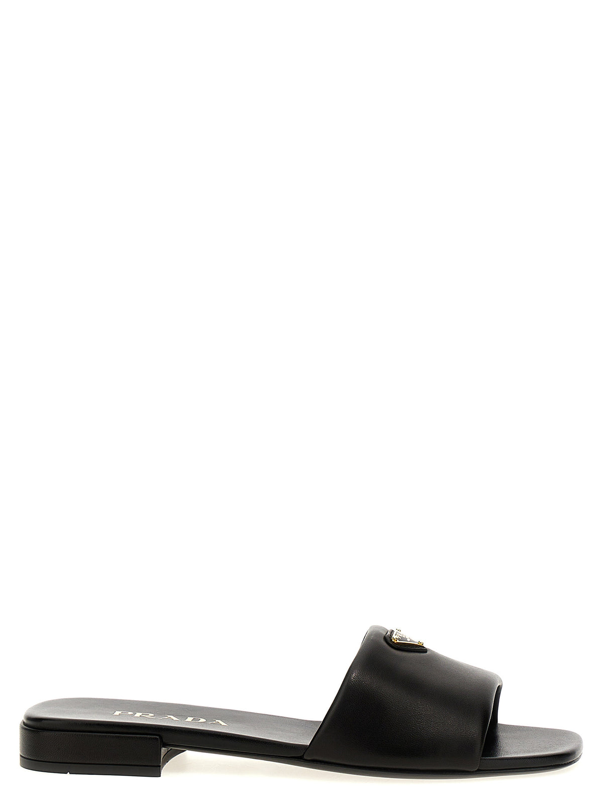 Prada Women Logo Leather Sandals