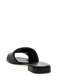 Prada Women Logo Leather Sandals