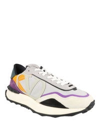 Valentino Mens VLogo Netrunner Suede Low-Top Sneakers